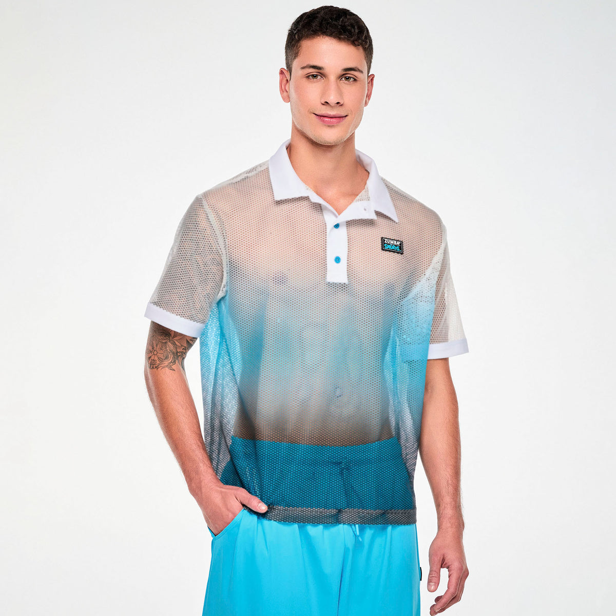 Zumba X The Smurfs Oversized Mesh Polo