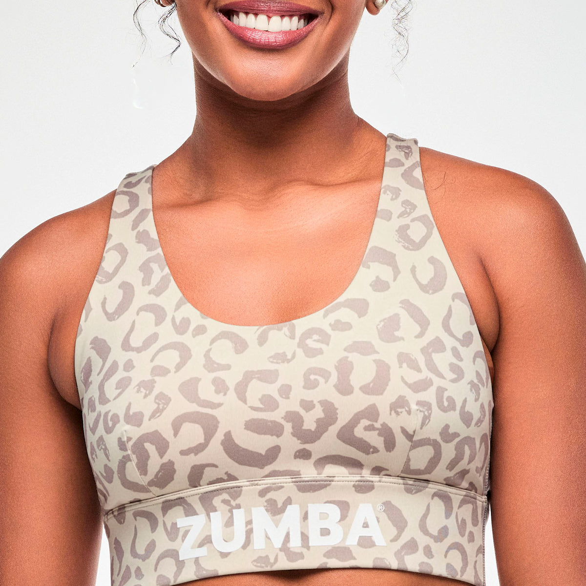 Zumba Scoop Neck Bra - Beige/Tonal