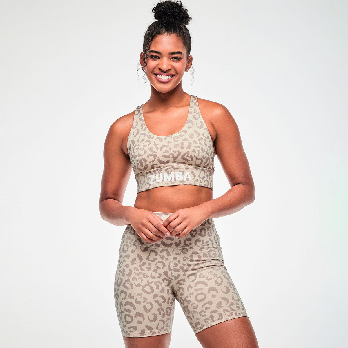 Zumba Scoop Neck Bra - Beige/Tonal