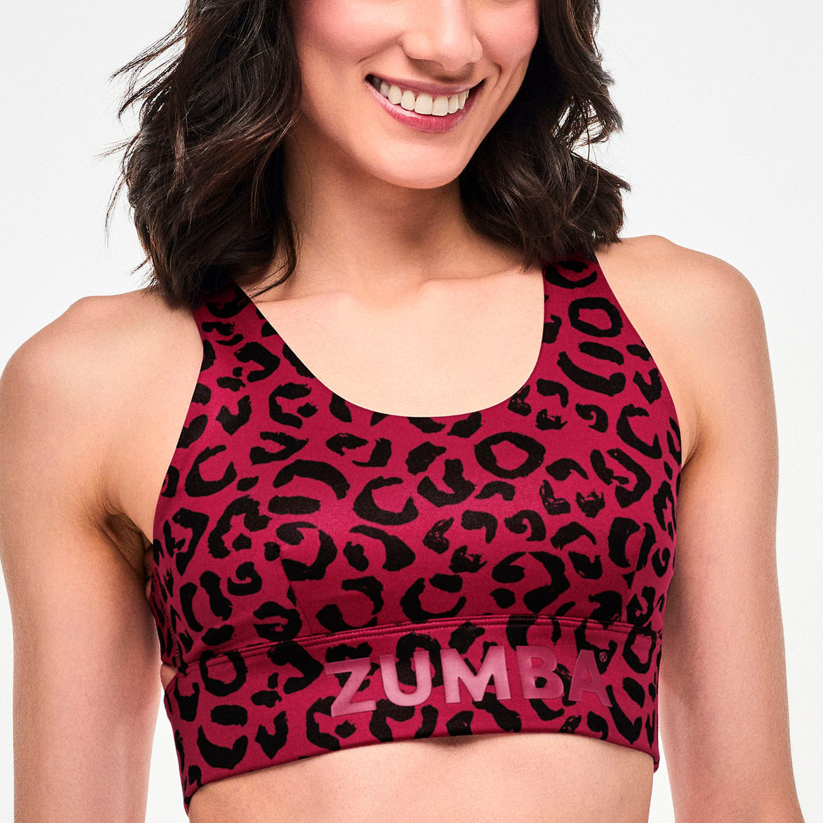 Zumba Scoop Neck Bra - Red/Black