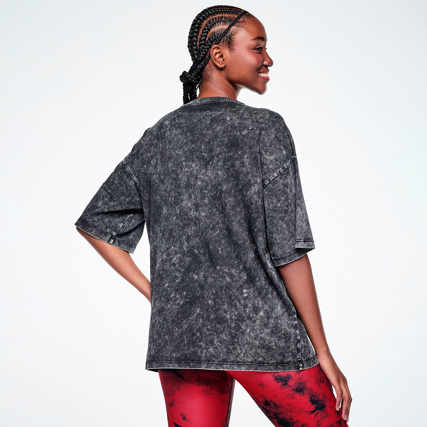 Rock 'n' Roll Oversized Drop Shoulder Tee - Black Z1T001367
