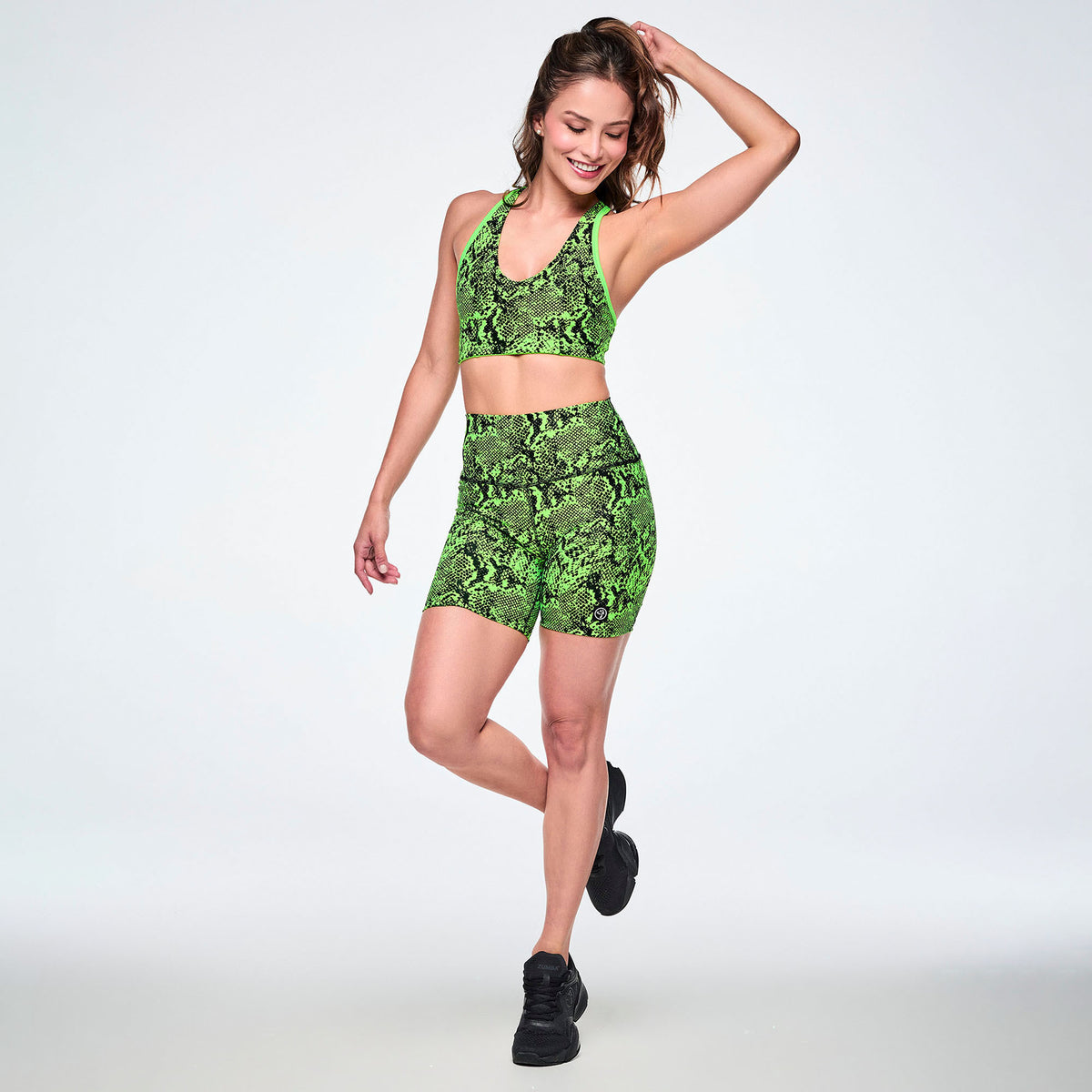 Ultrabright Reversible Racerback V-Bra - Green/Black