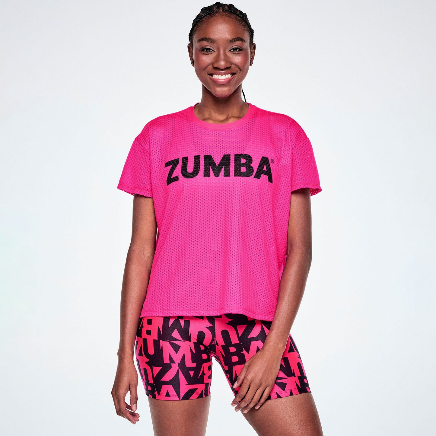 Ultrabright Mesh High Low Top - Shocking Pink