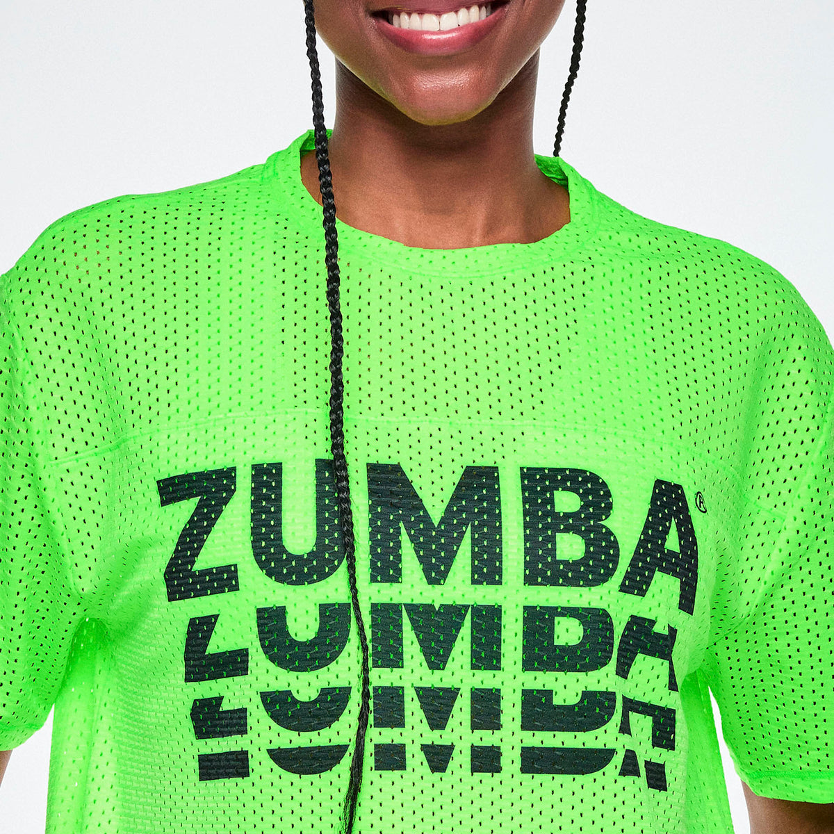 Ultrabright Mesh Boxy Top With Side Slits  - Get In Lime