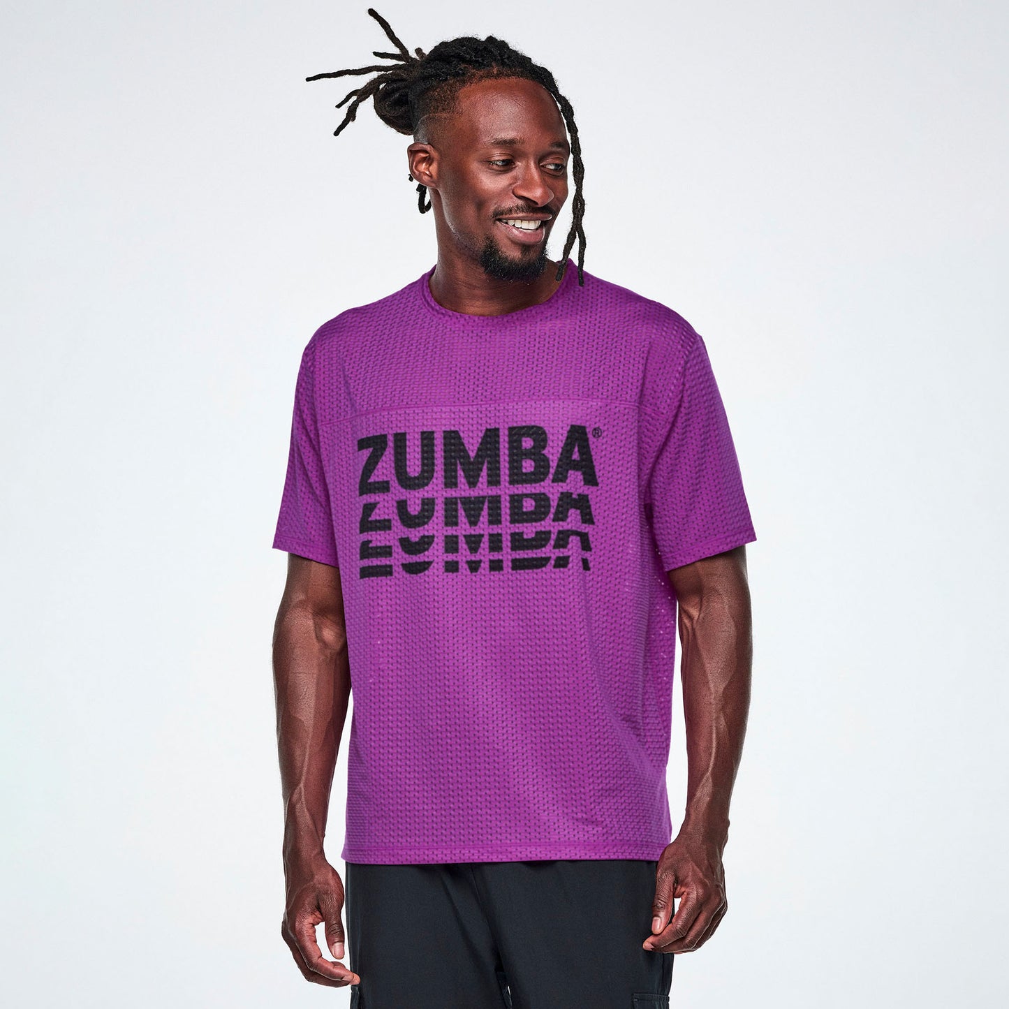 Ultrabright Mesh Boxy Top With Side Slits  - Purple Power