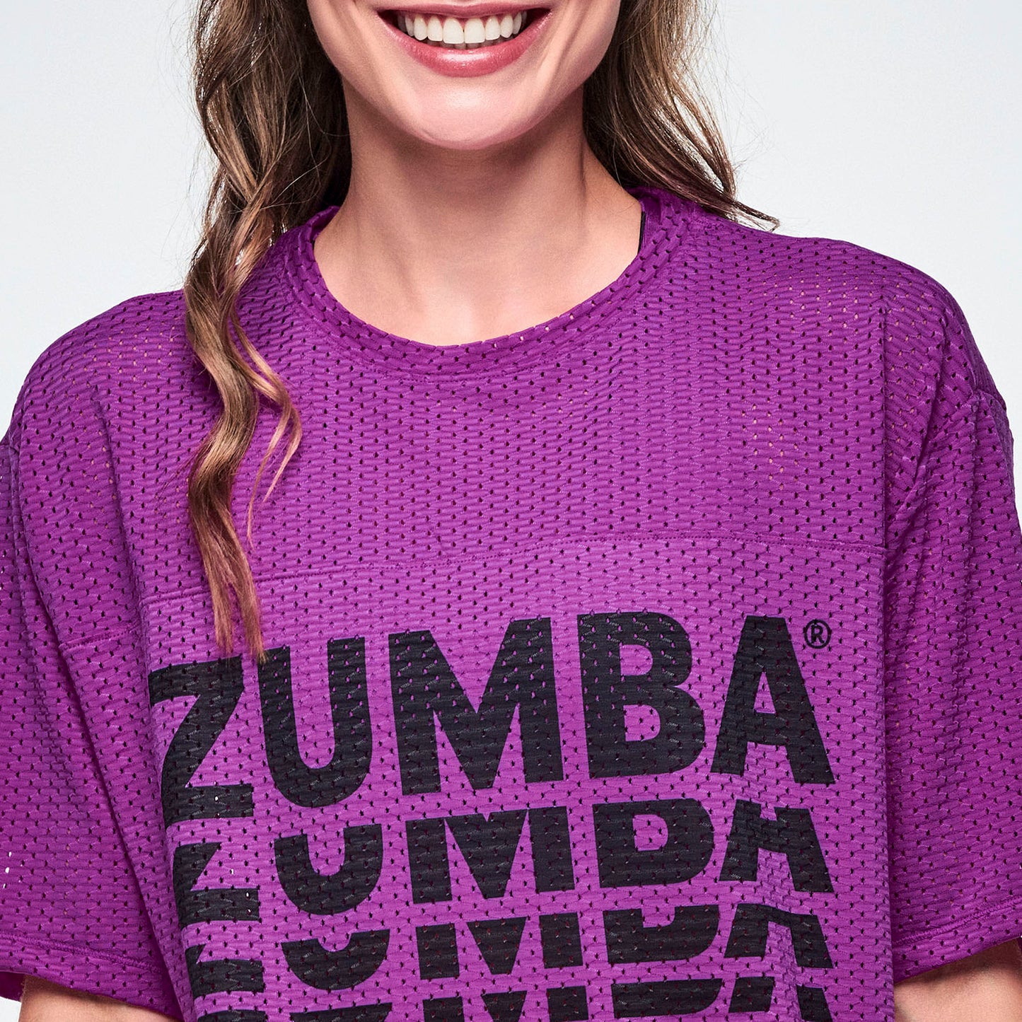 Ultrabright Mesh Boxy Top With Side Slits  - Purple Power