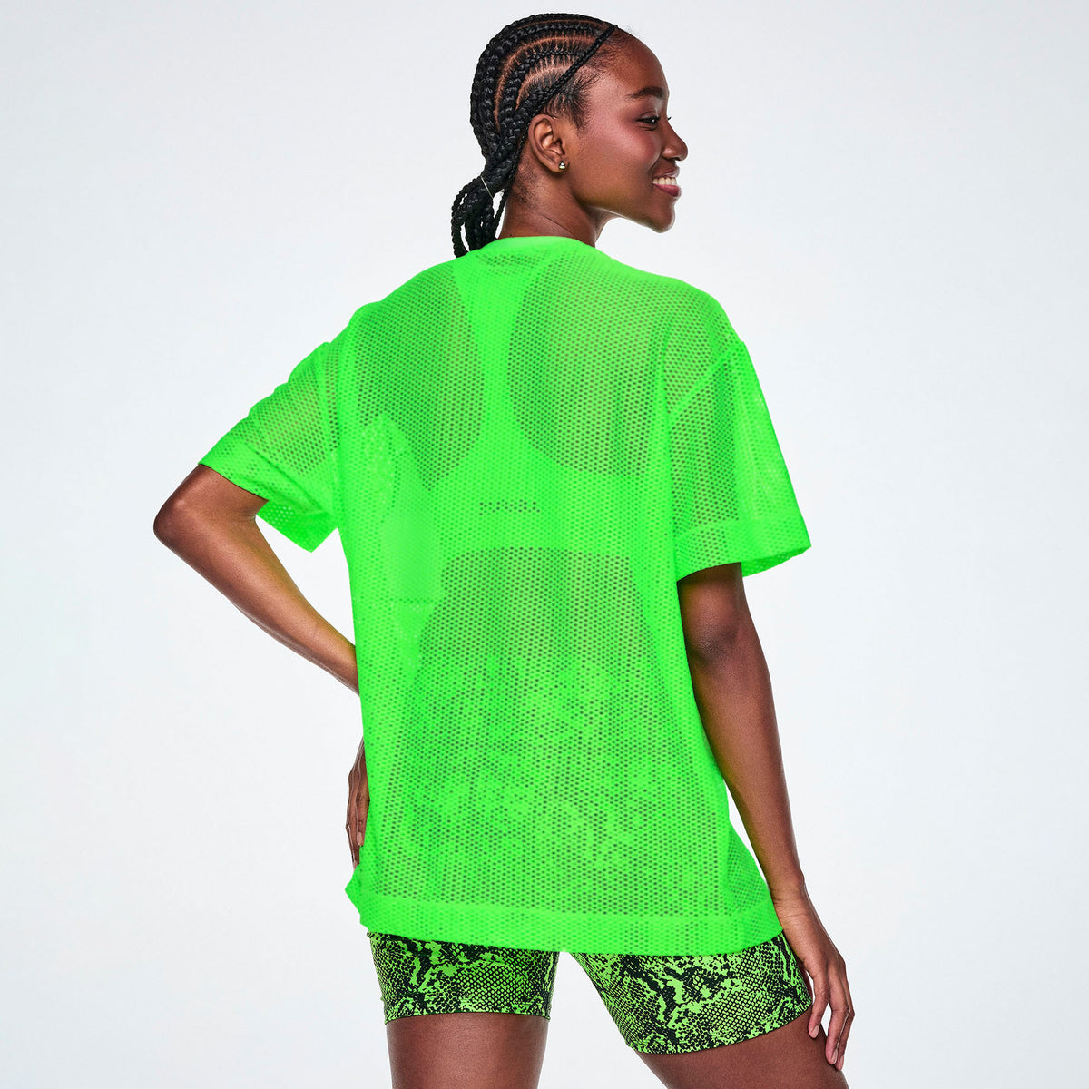 Ultrabright Mesh Boxy Top - Get In Lime