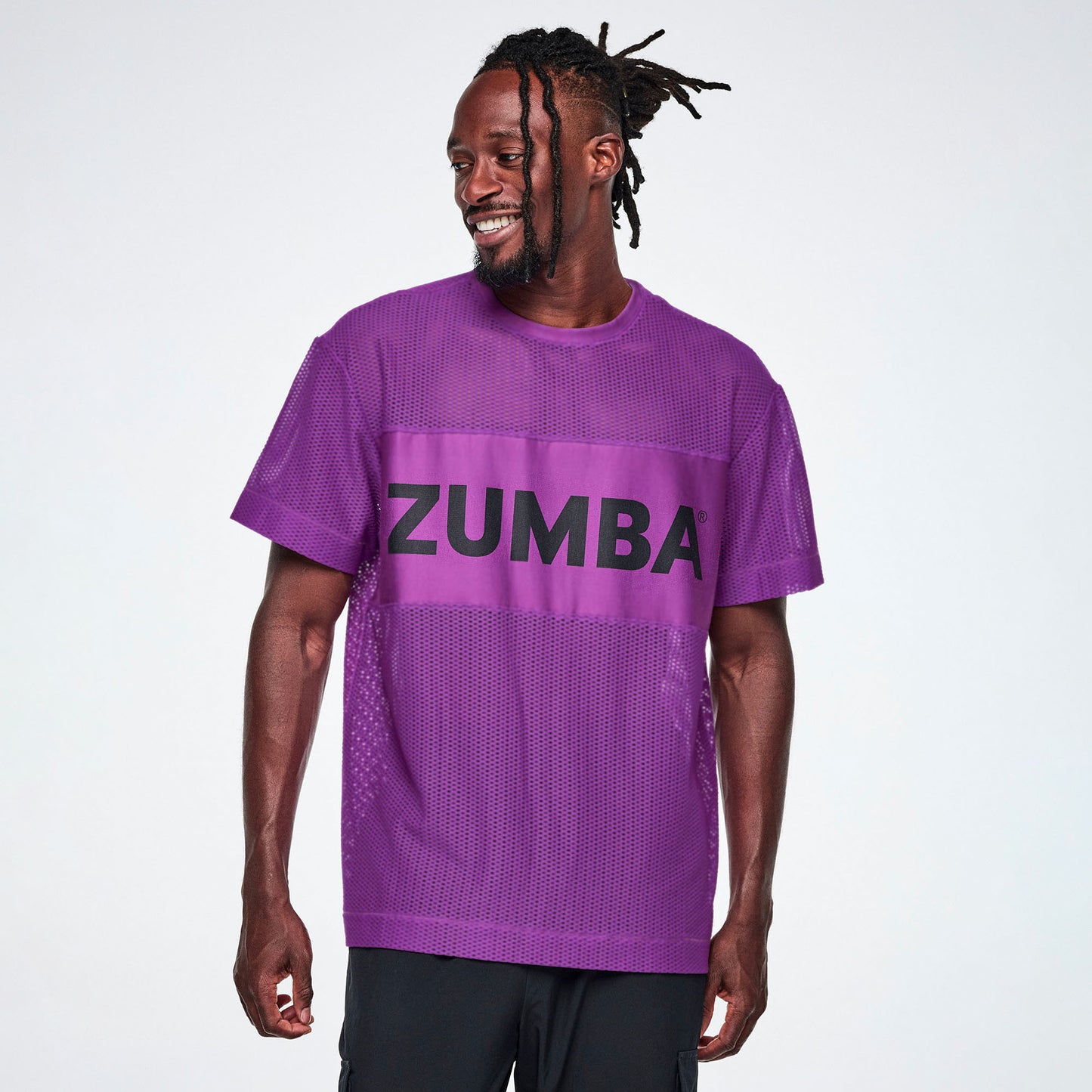 Ultrabright Mesh Boxy Top  - Purple Power