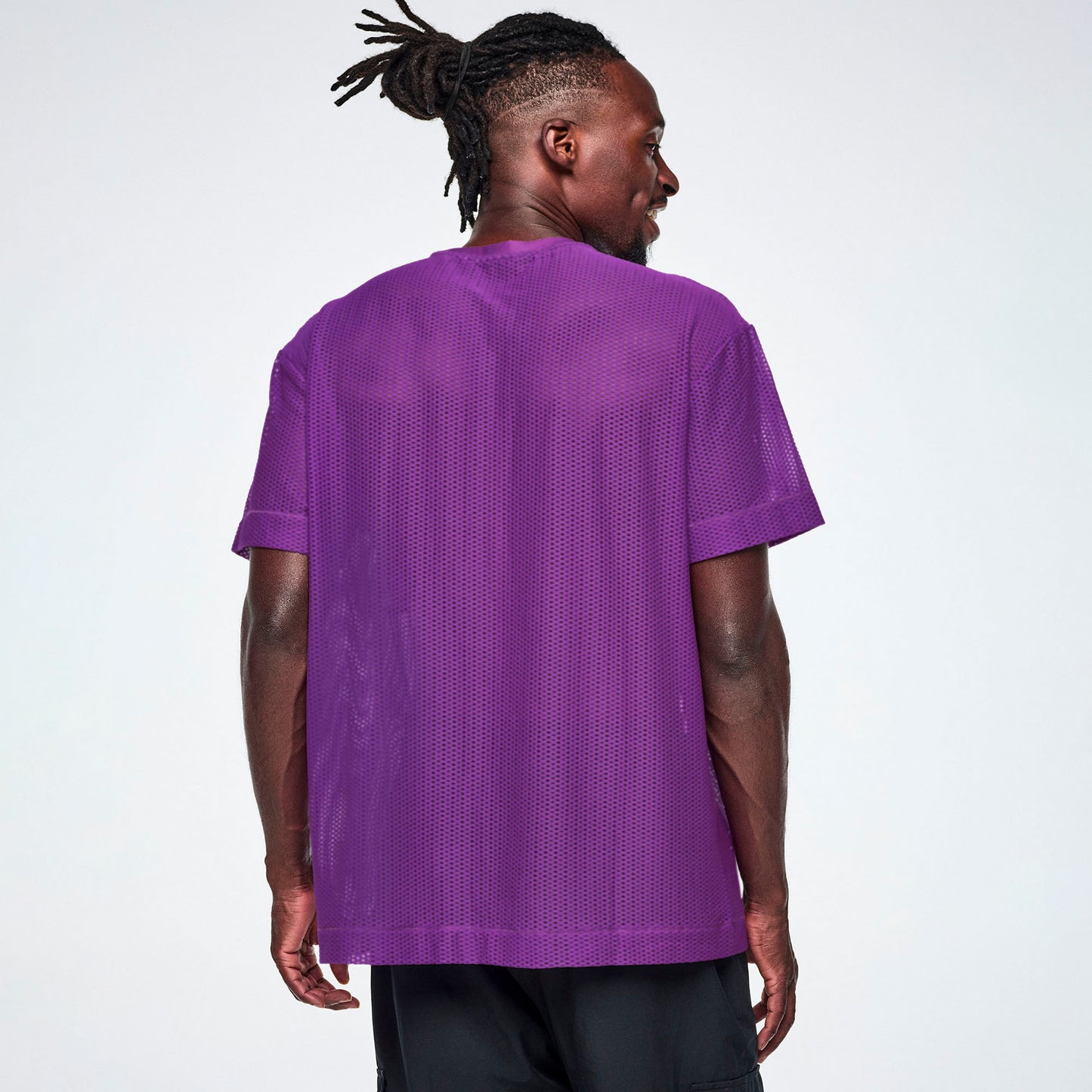 Ultrabright Mesh Boxy Top  - Purple Power