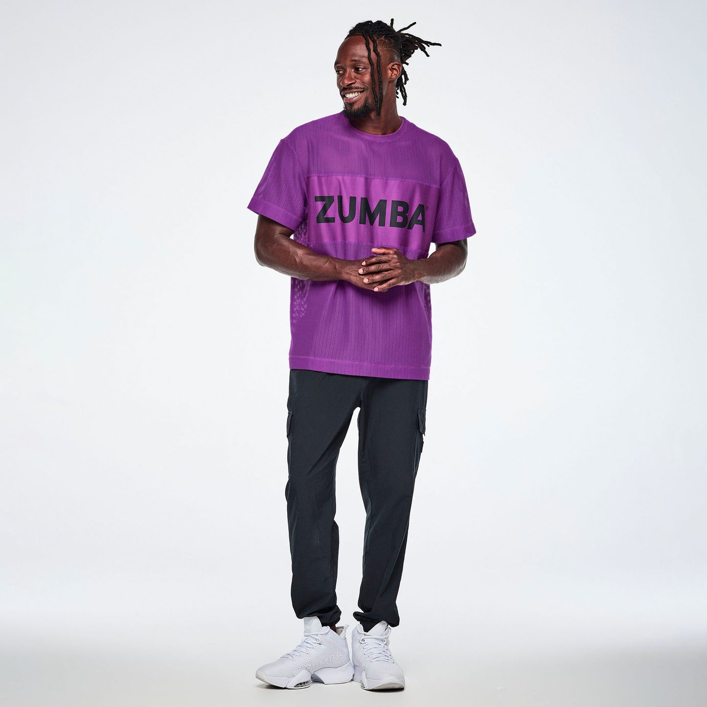 Ultrabright Mesh Boxy Top  - Purple Power