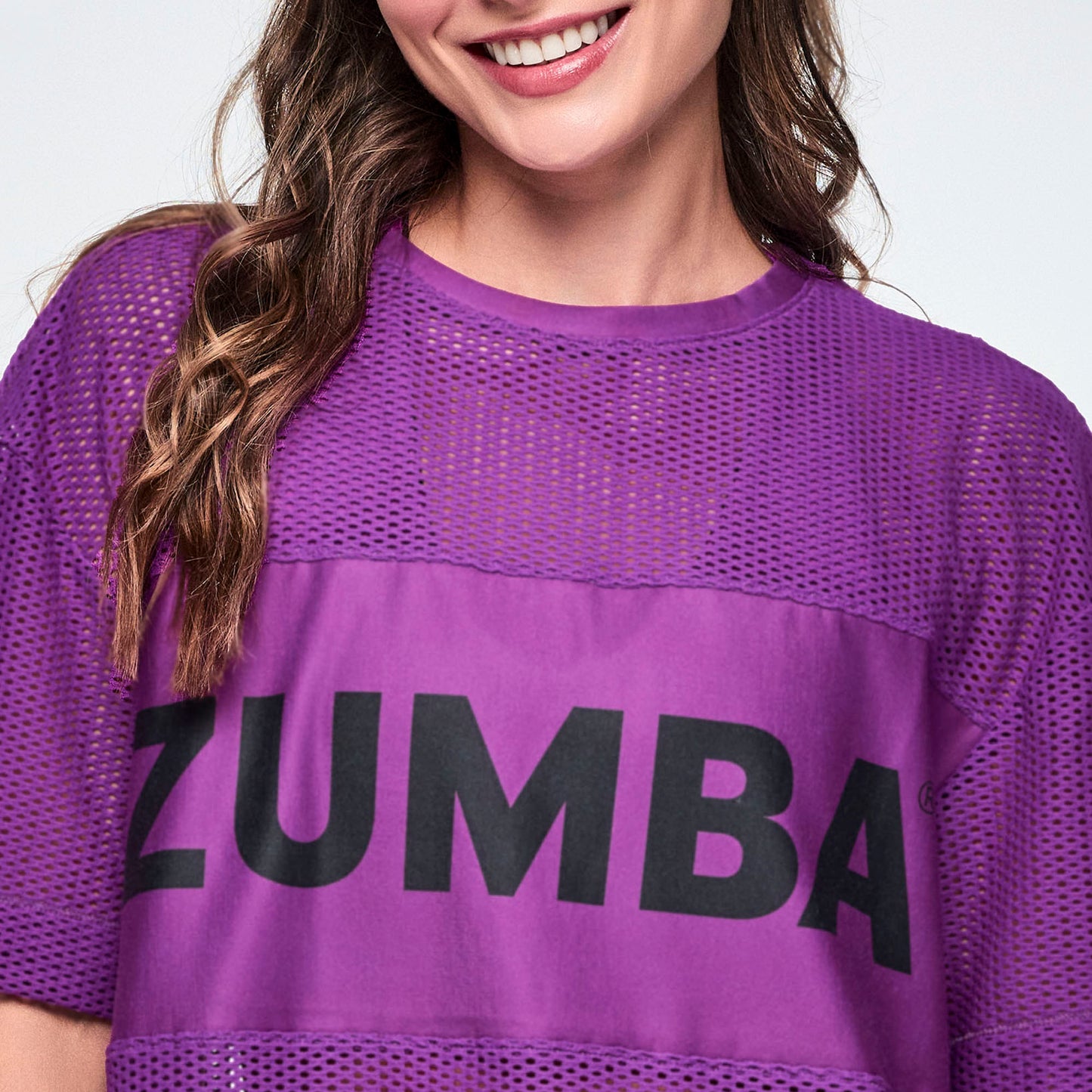 Ultrabright Mesh Boxy Top  - Purple Power