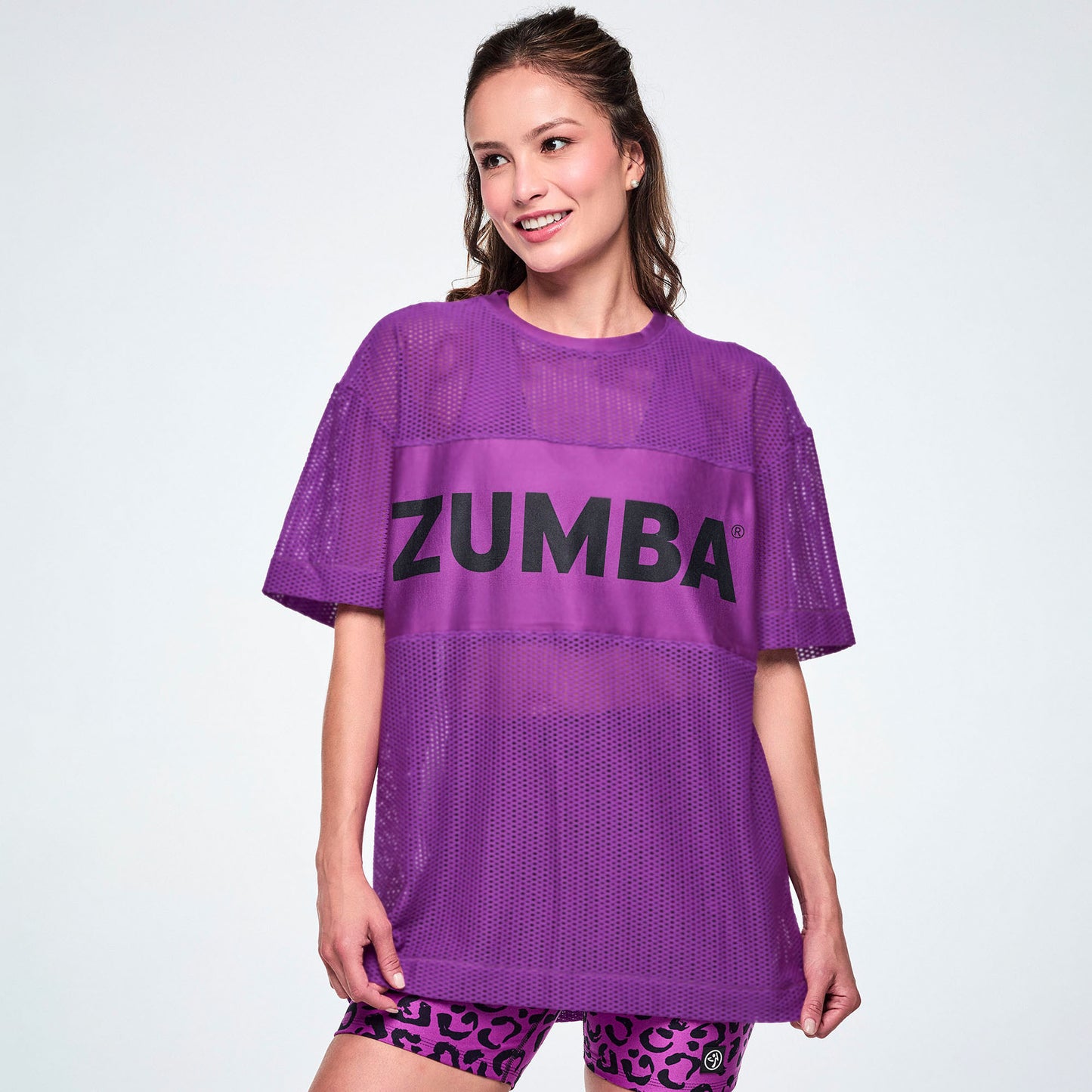 Ultrabright Mesh Boxy Top  - Purple Power
