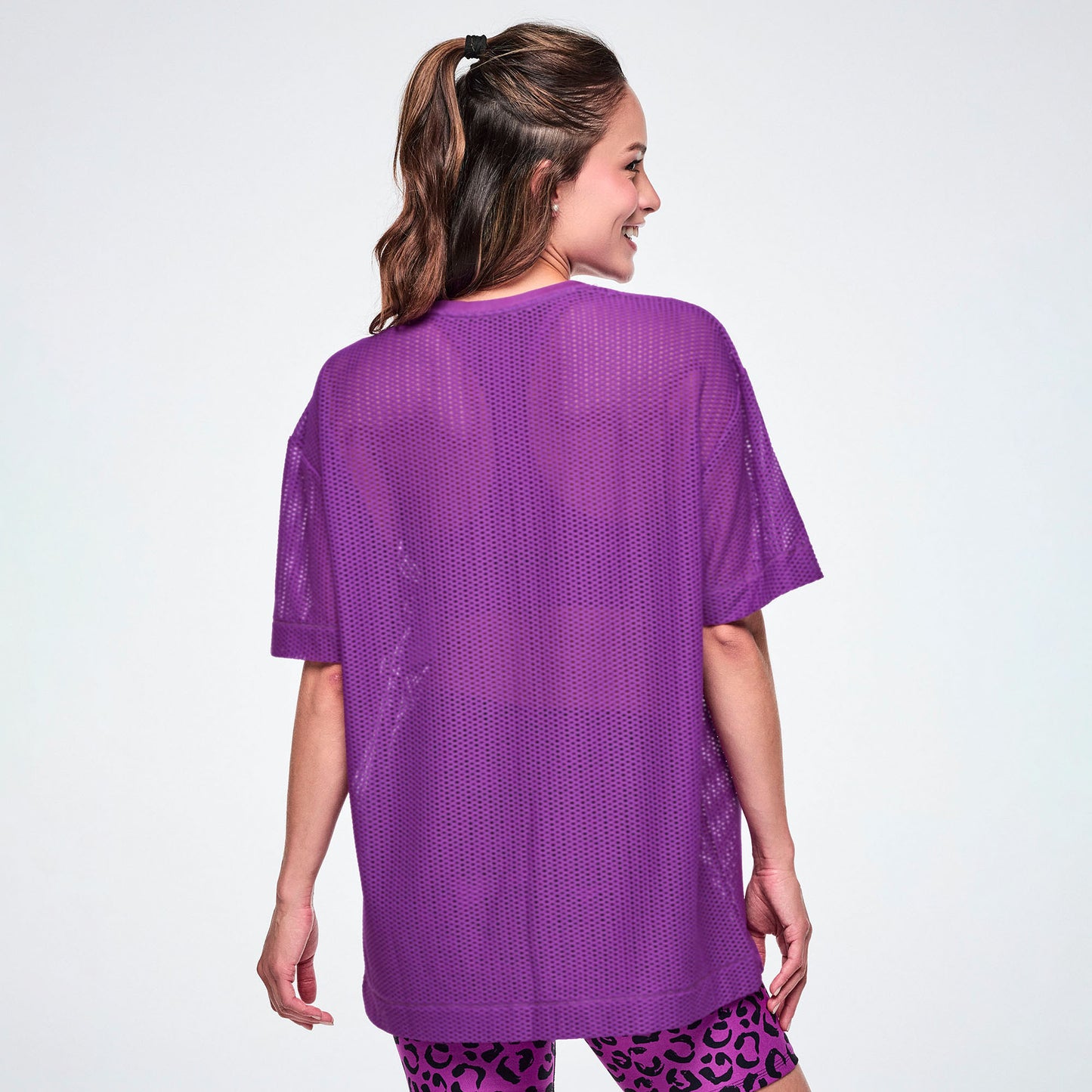 Ultrabright Mesh Boxy Top  - Purple Power