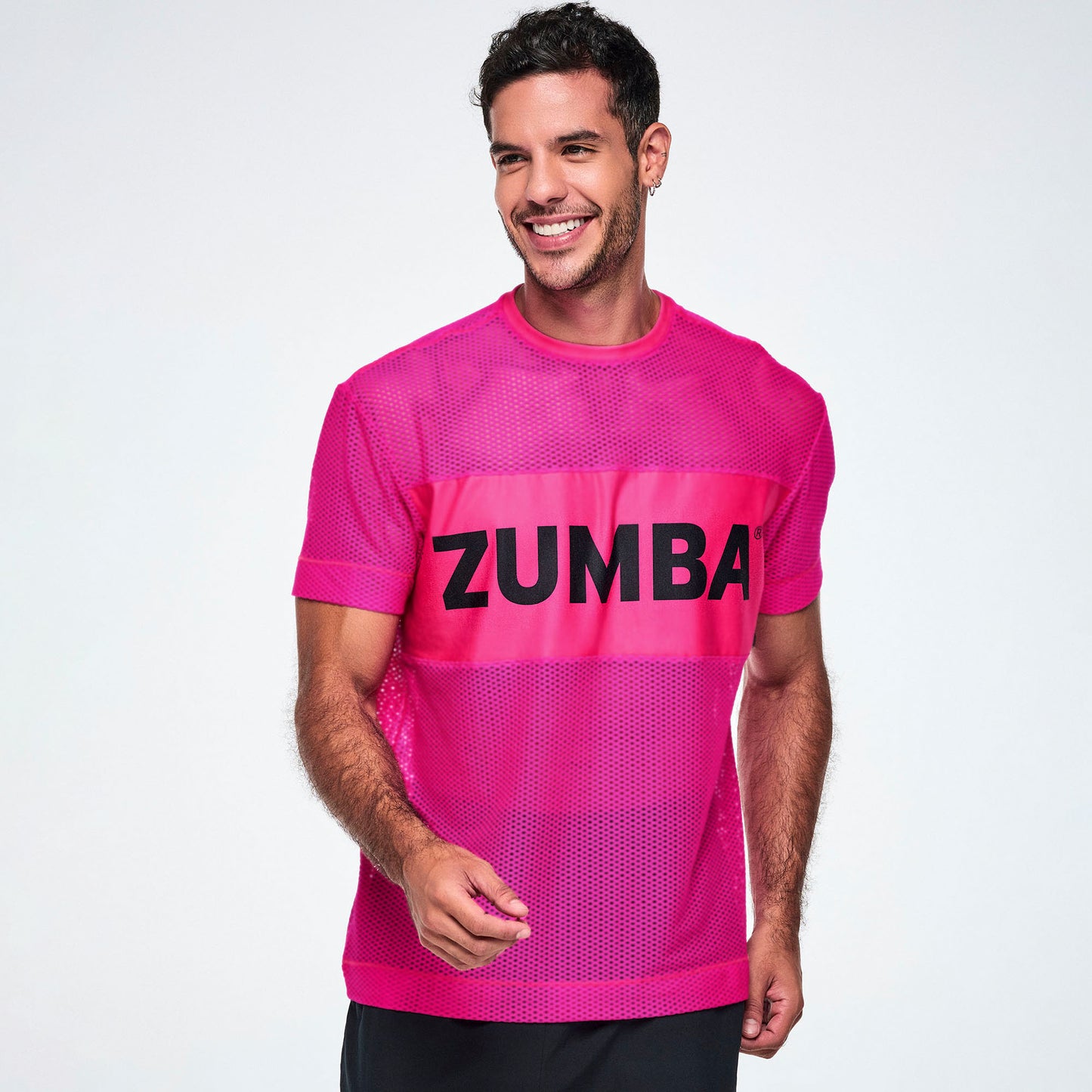 Ultrabright Mesh Boxy Top  - Shocking Pink