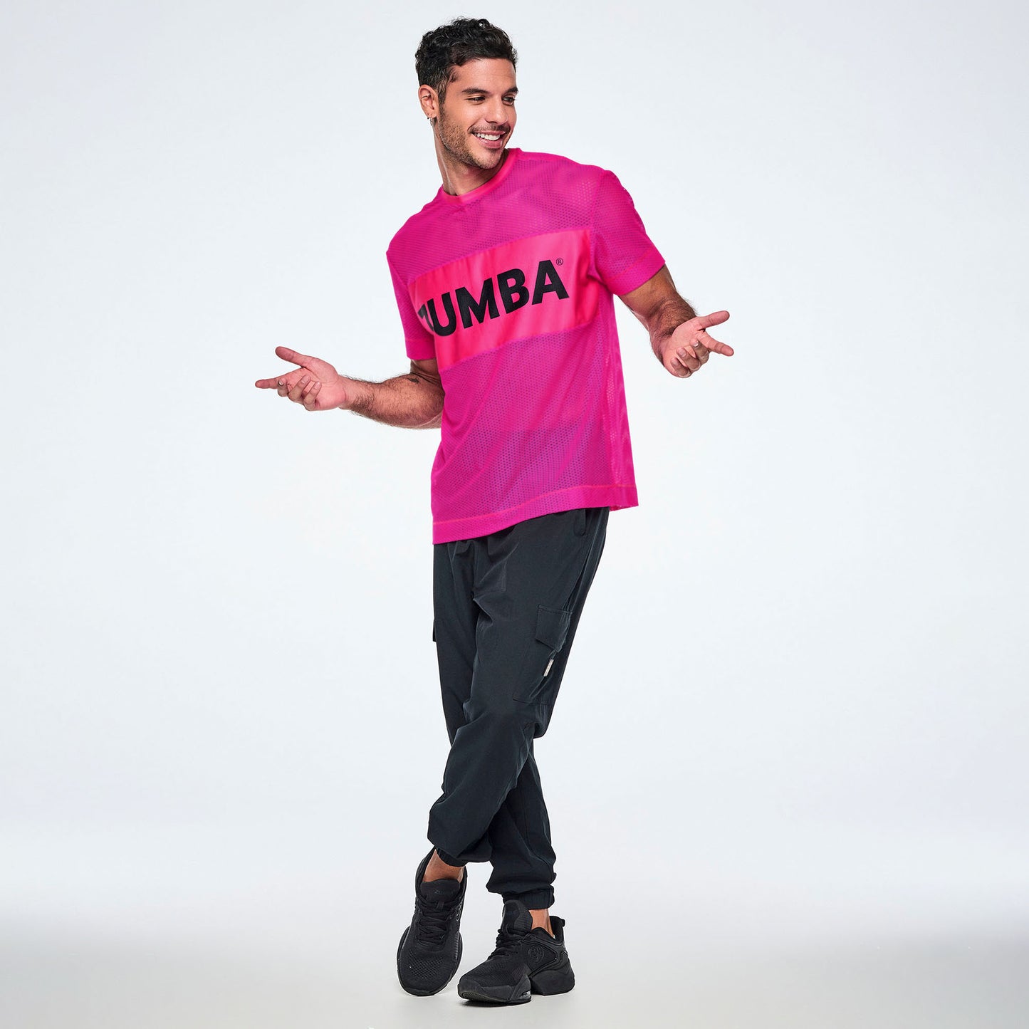 Ultrabright Mesh Boxy Top  - Shocking Pink