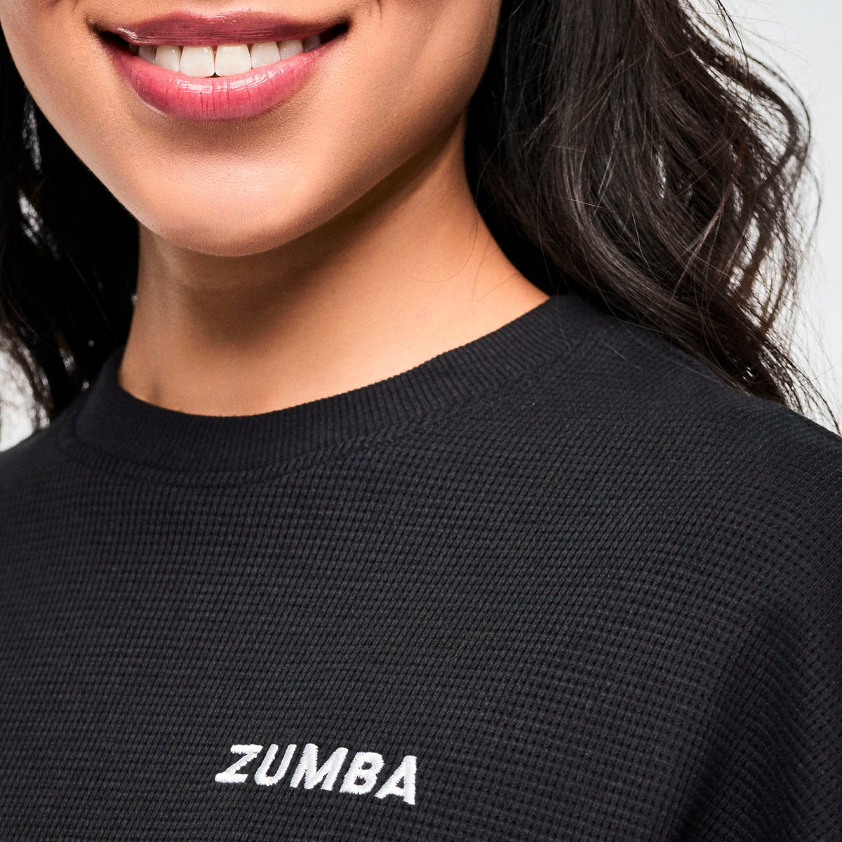 Zumba Basic Oversized Waffle Sweatshirt