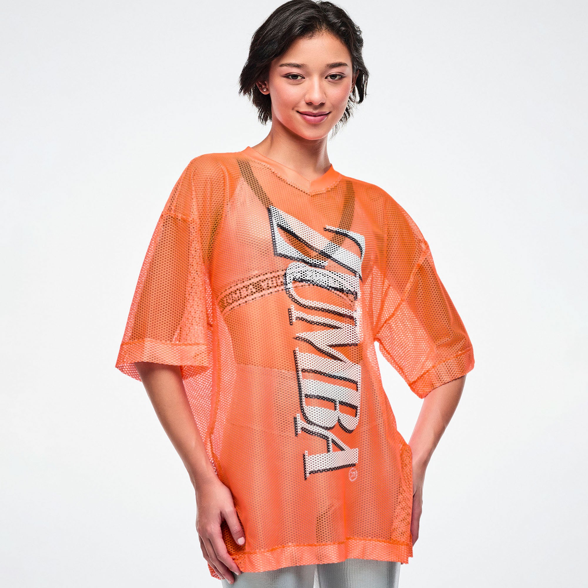 美品 ZUMBA WEAR メッシュクロップT XXL オレンジ ダンス ゲーム Zumba