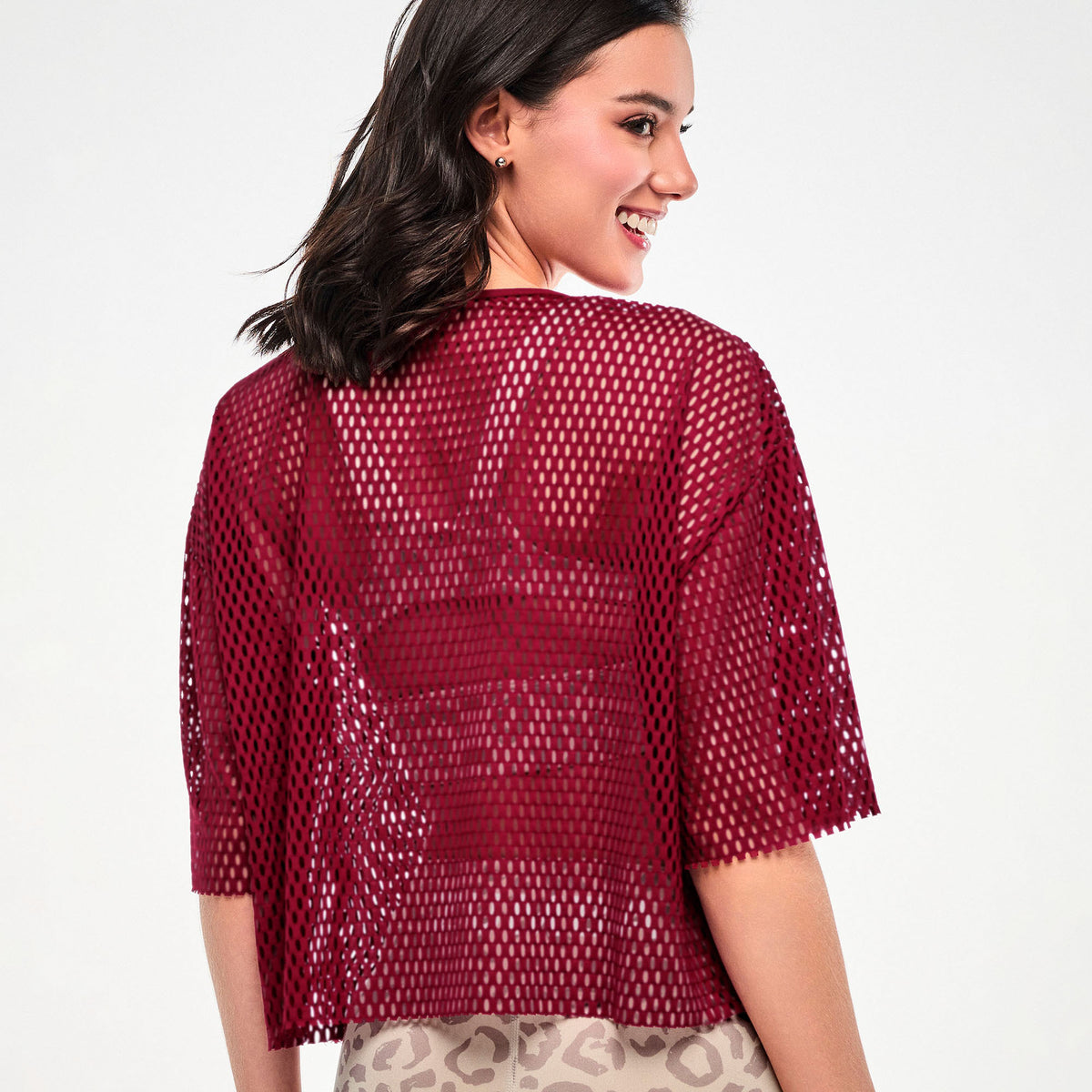 Zumba Mesh Crop Top - Brick Red
