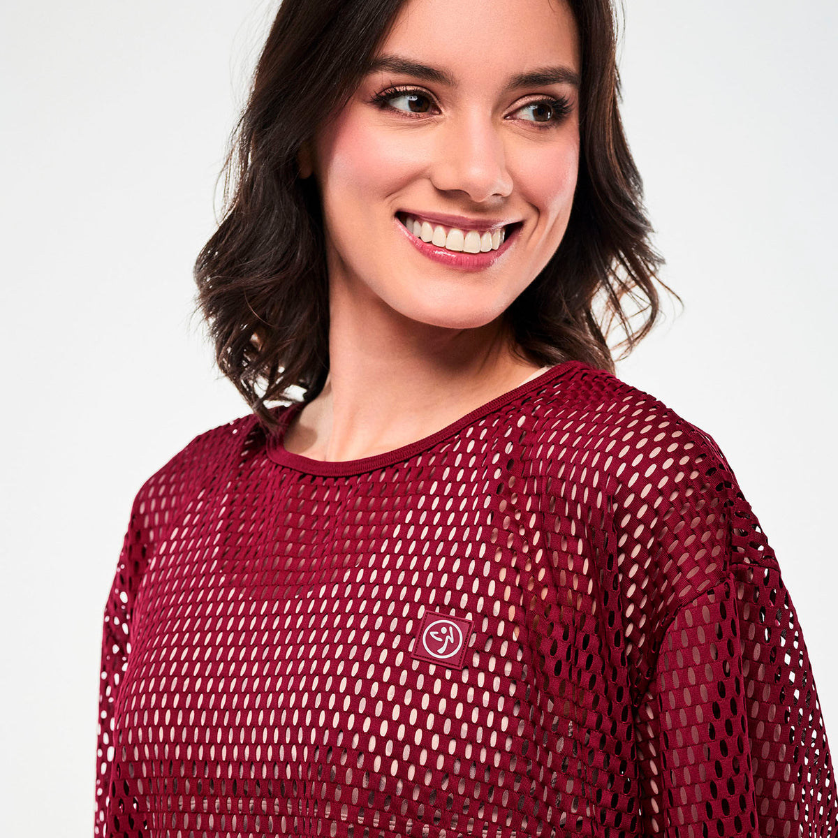 Zumba Mesh Crop Top - Brick Red