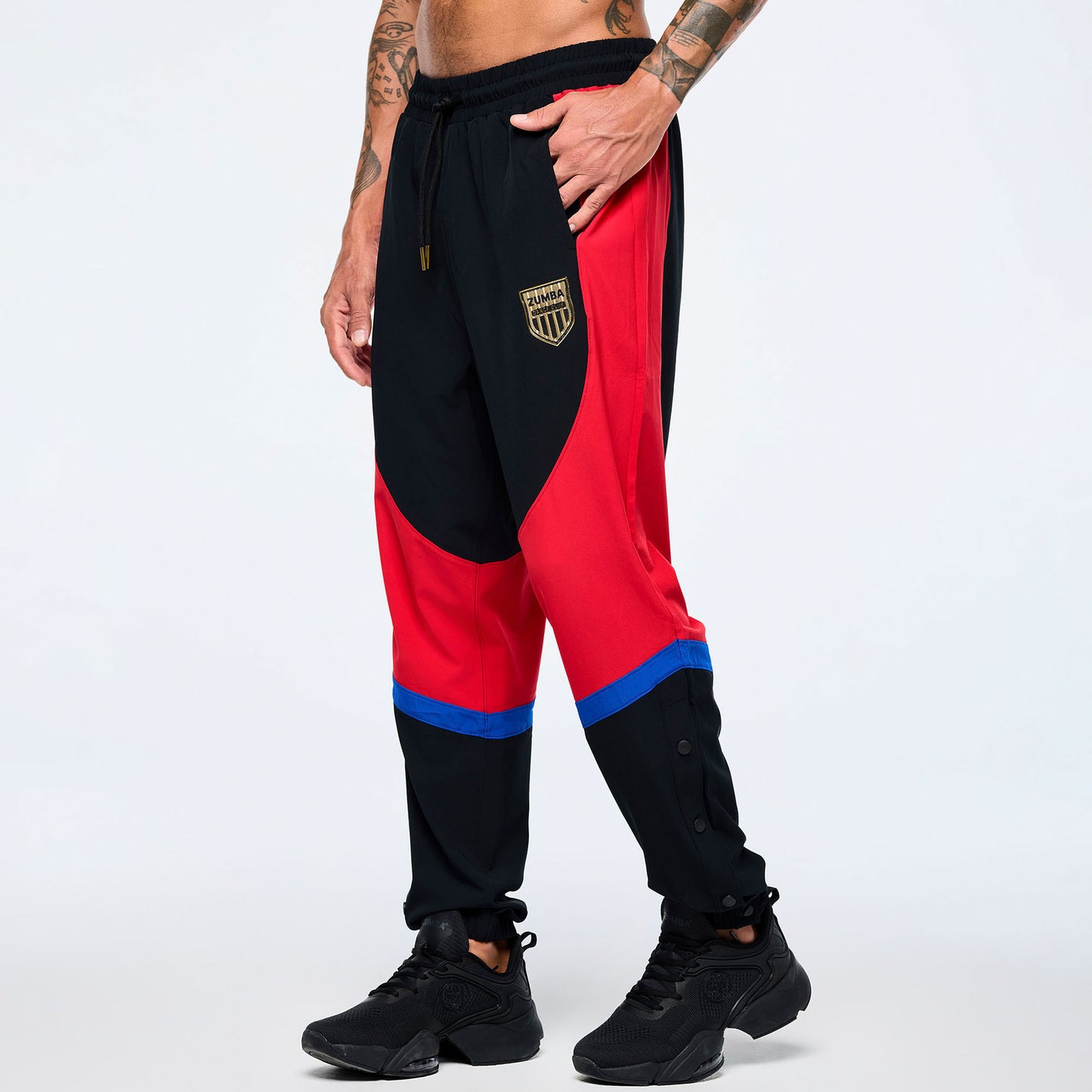 Men's Woven Track Pants With Inserts And Side Snaps