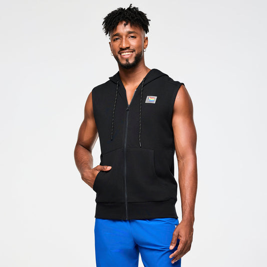 Zumba Men's Sleeveless Zip Up Hoodie