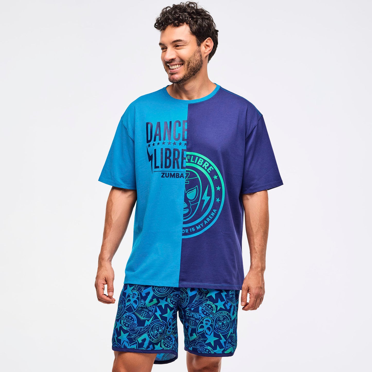 Zumba Libre Men's Oversized Two-Tone Crew Neck Tee