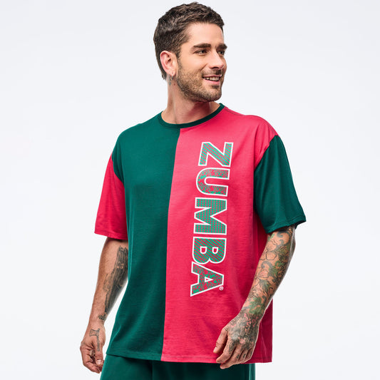 Zumba Holiday Men's Oversized Crew Neck Tee Z2T000109