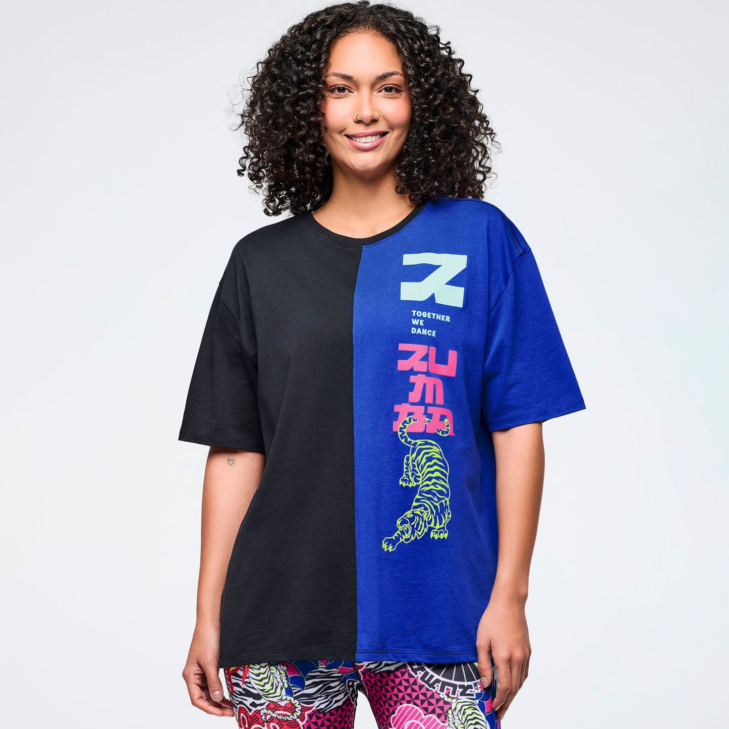 Eastern Flavor Men's Oversized Two-Tone Crew Neck Tee Z2T000111