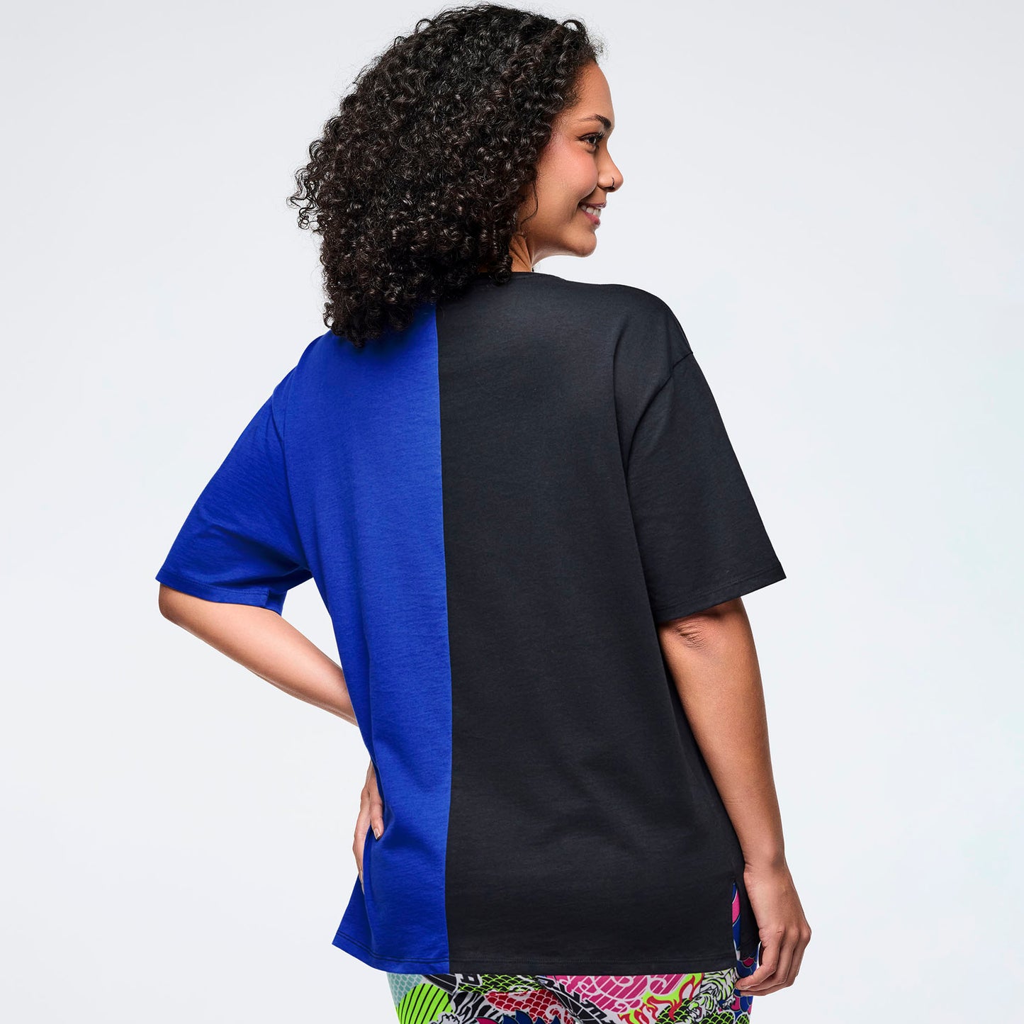 Eastern Flavor Men's Oversized Two-Tone Crew Neck Tee Z2T000111