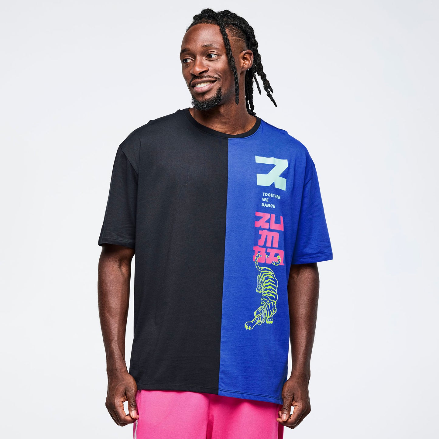 Eastern Flavor Men's Oversized Two-Tone Crew Neck Tee Z2T000111