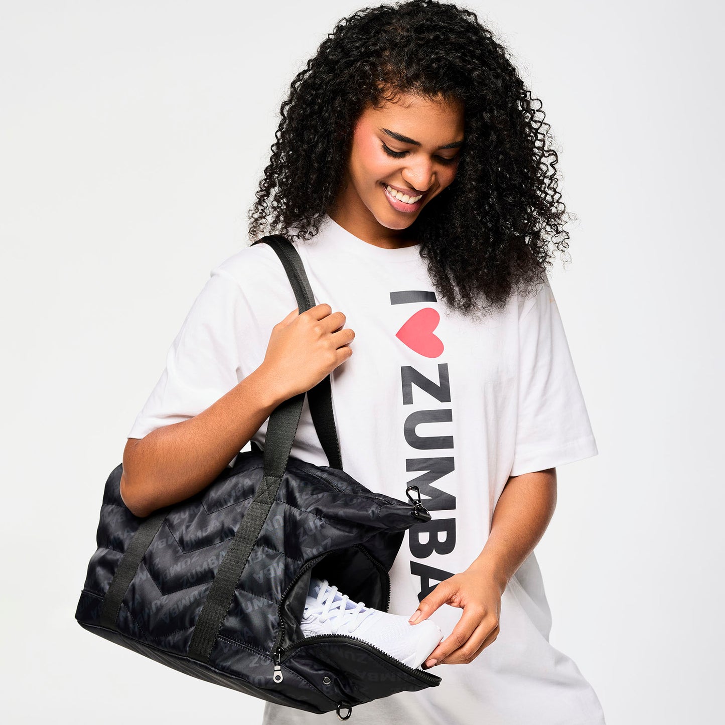 Zumba Core Quilted Duffle Bag_Bold Black