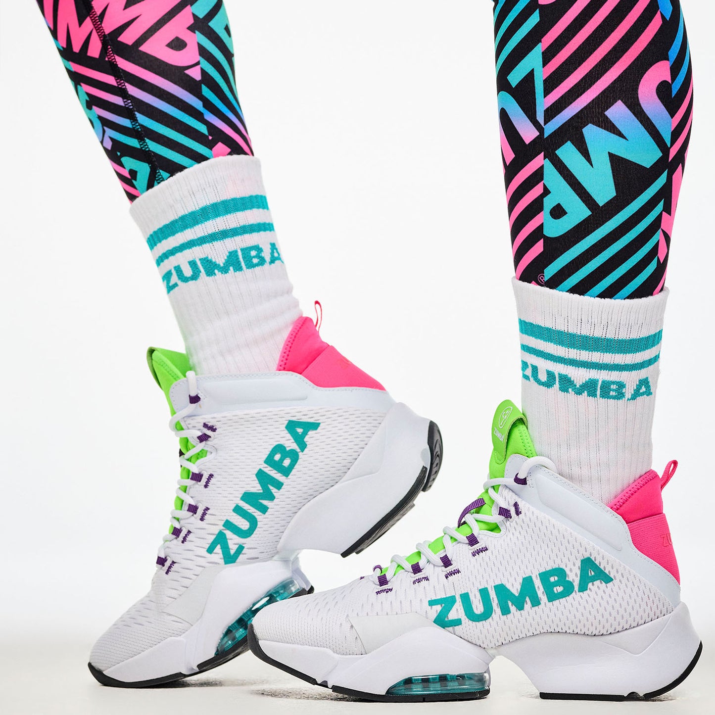 Electric Feel Plush High Socks - White/Blue