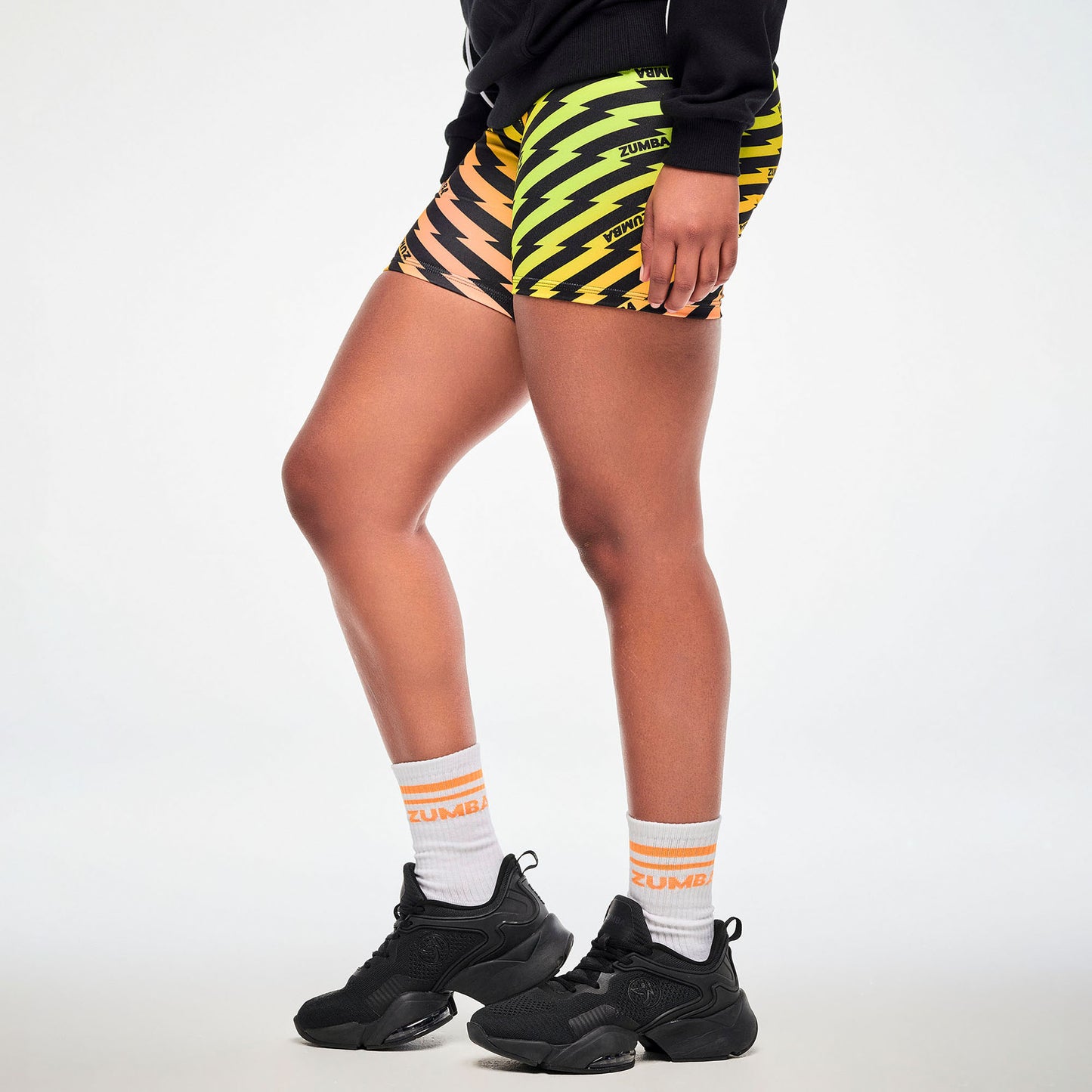 Electric Feel Plush High Socks - White/Orange