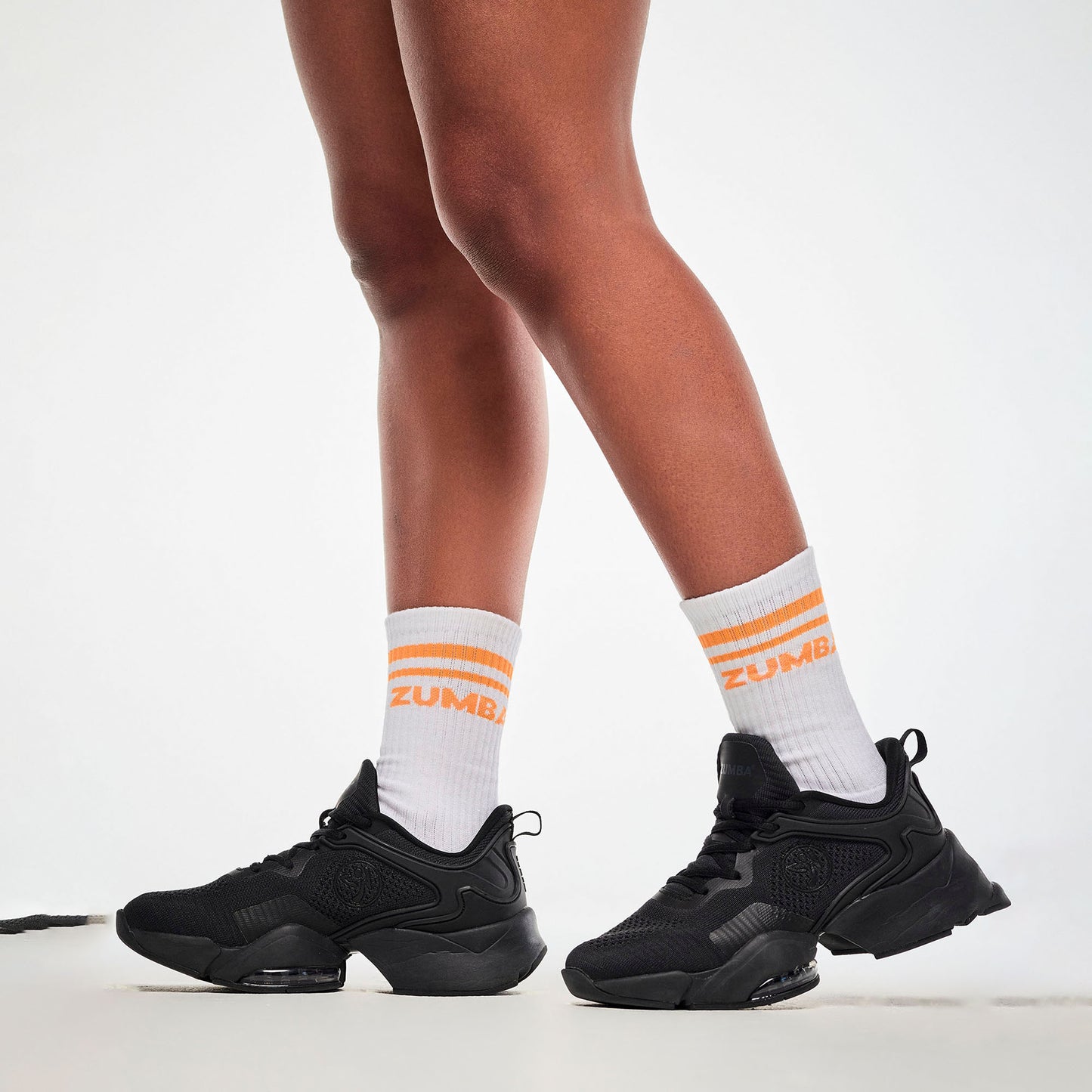 Electric Feel Plush High Socks - White/Orange