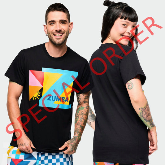 Zumba Rays Crew Neck Tee - Bold Black