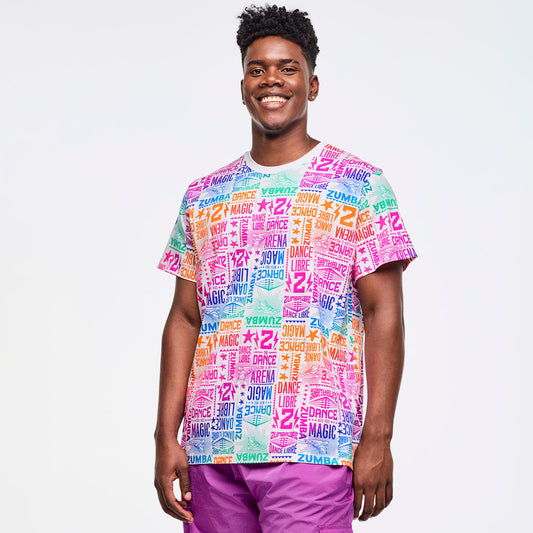 Zumba Libre Crew Neck Tee - White/Pink