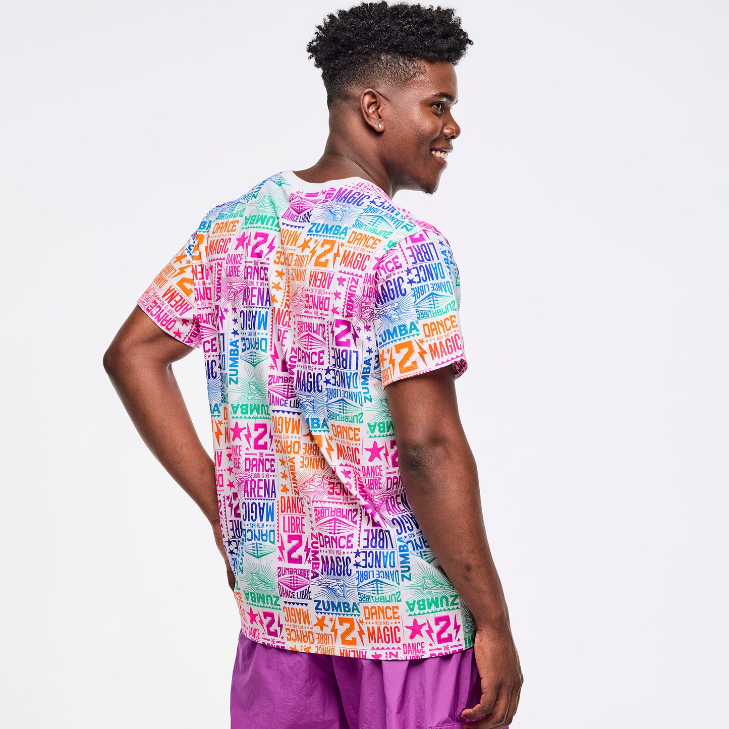 Zumba Libre Crew Neck Tee - White/Pink