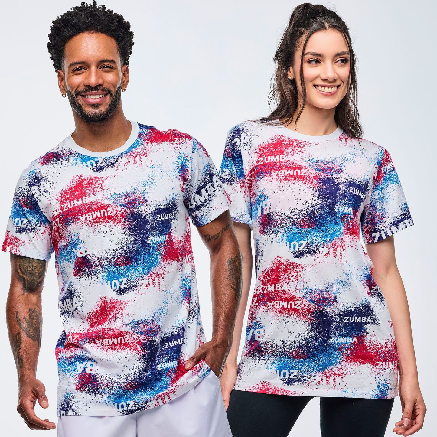 Apres Zumba Unisex Crew Neck Tee - Blue/White