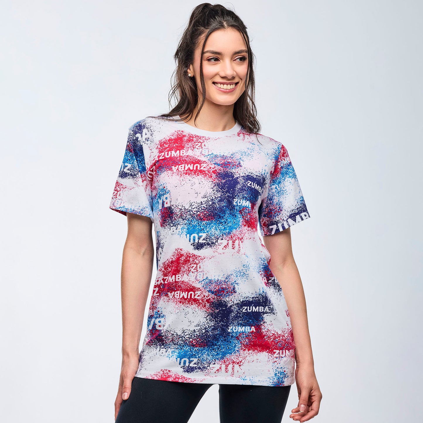 Apres Zumba Unisex Crew Neck Tee - Blue/White