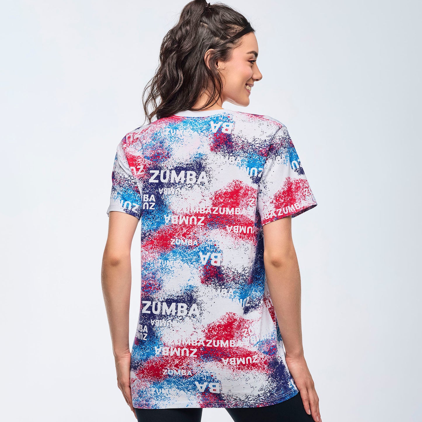 Apres Zumba Unisex Crew Neck Tee - Blue/White