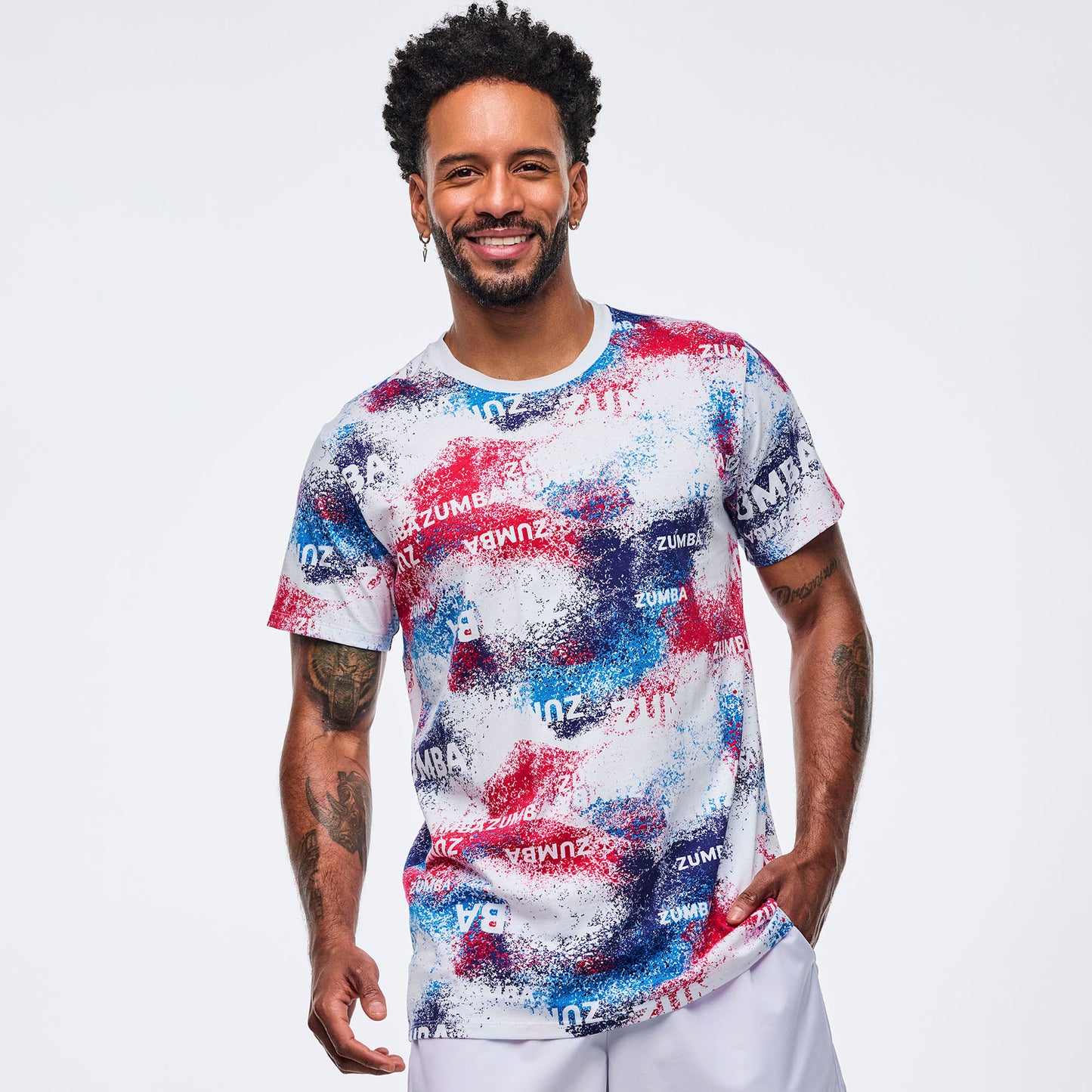 Apres Zumba Unisex Crew Neck Tee - Blue/White