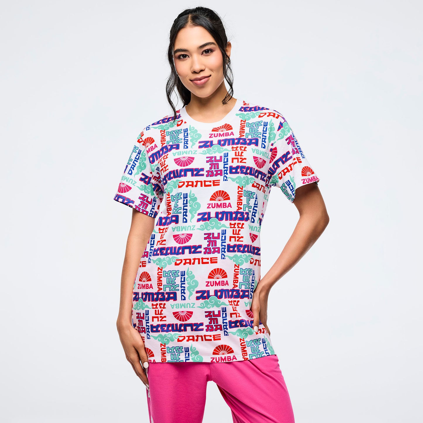 Eastern Flavor Crew Neck Tee - White/Blue Z3T000359