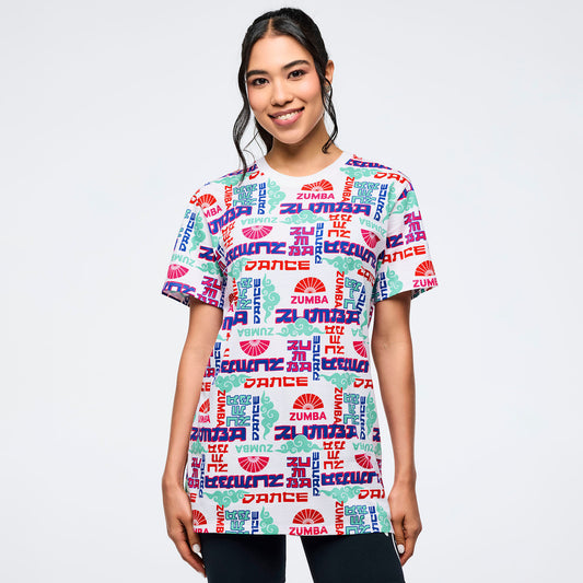 Eastern Flavor Crew Neck Tee - White/Blue Z3T000359