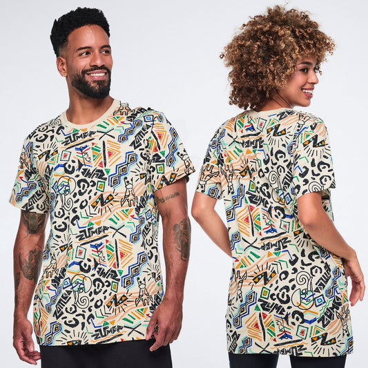 Wildbeat Unisex Crew Neck Tee - Tan/Black Z3T000378
