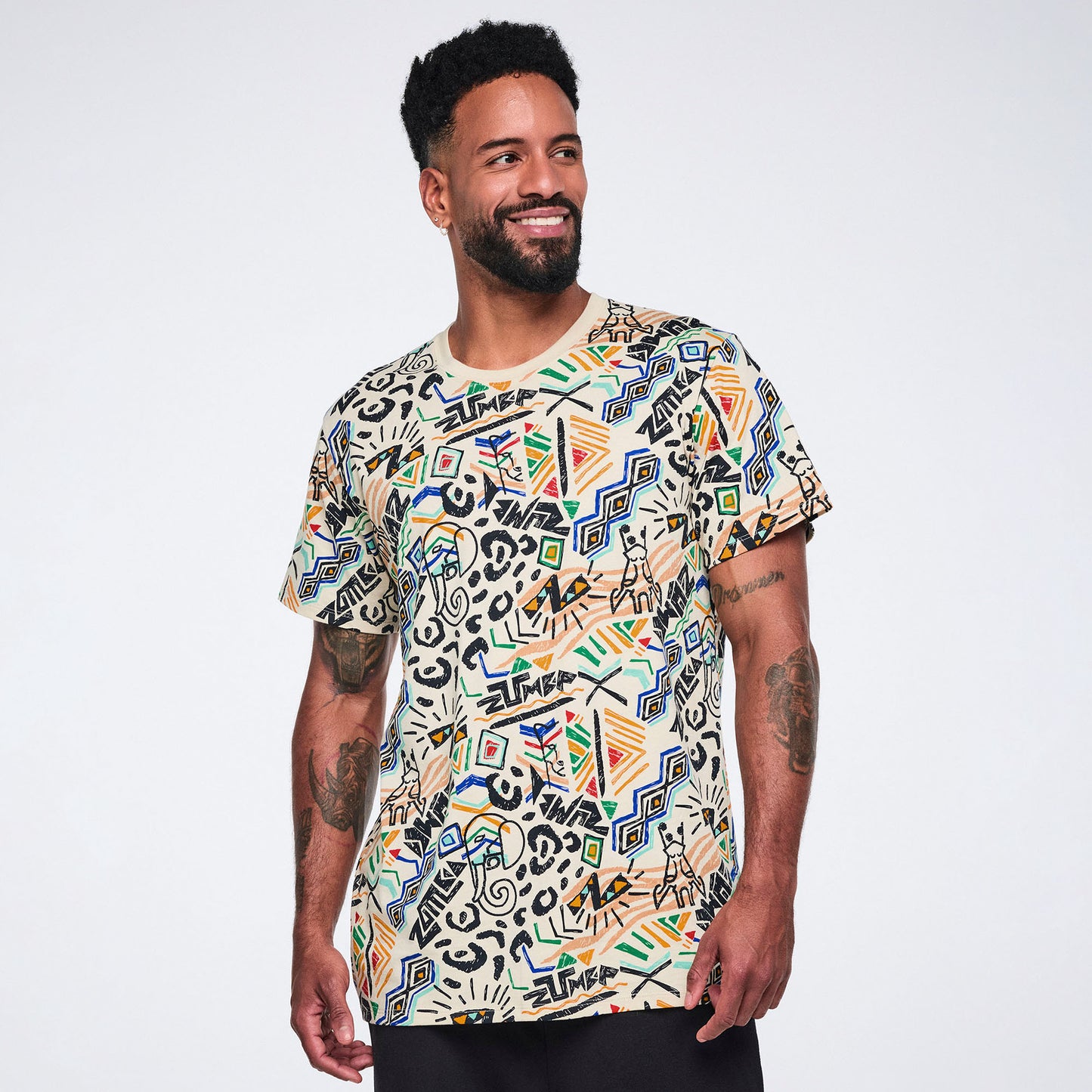 Wildbeat Unisex Crew Neck Tee - Tan/Black Z3T000378