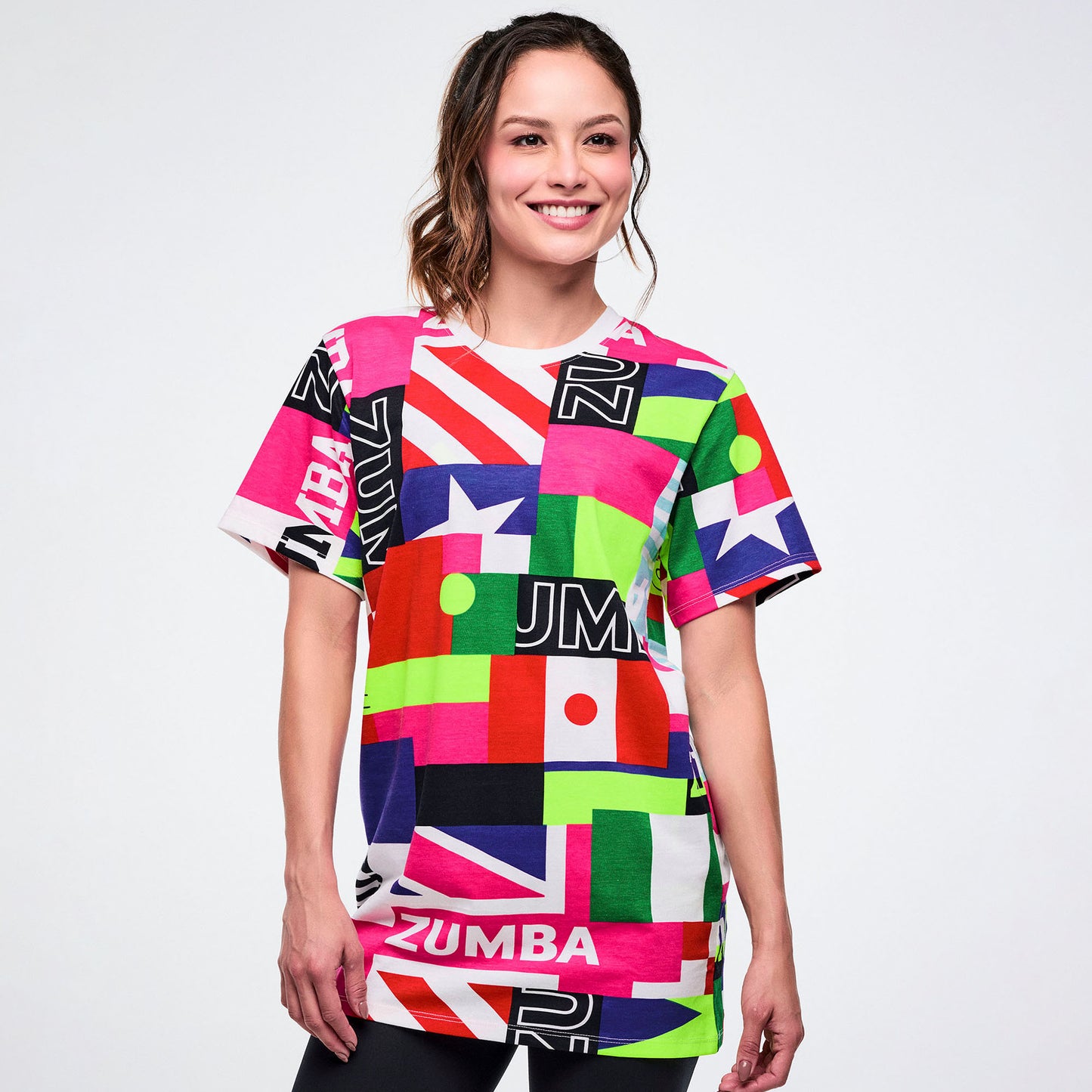 Worldwide Unisex Crew Neck Tee - White/Pink Z3T000396