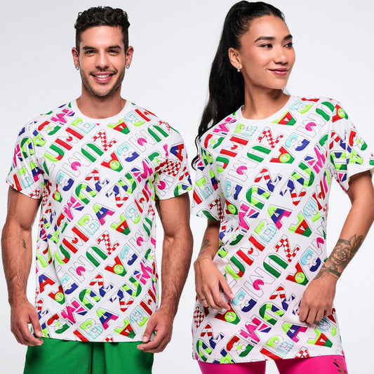 Worldwide Unisex Crew Neck Tee - White/Red Z3T000397