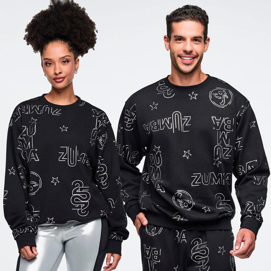 Zumba 25 Unisex Pullover Sweatshirt - Black/Silver Z3T000405