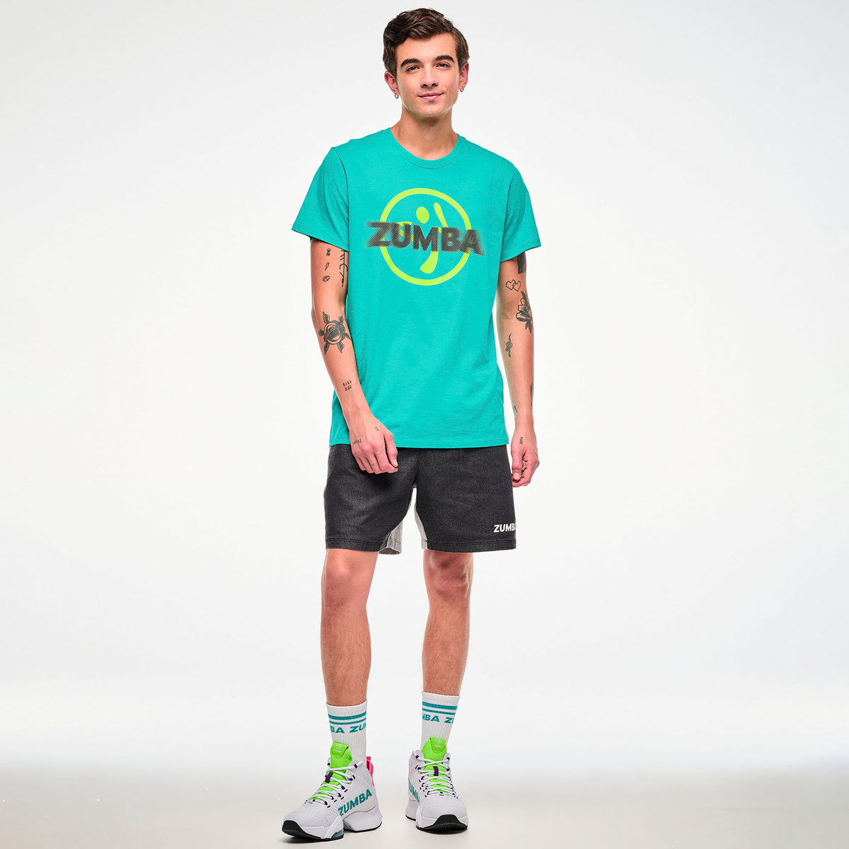 Electric Feel Unisex Crew Neck Tee - Aqua