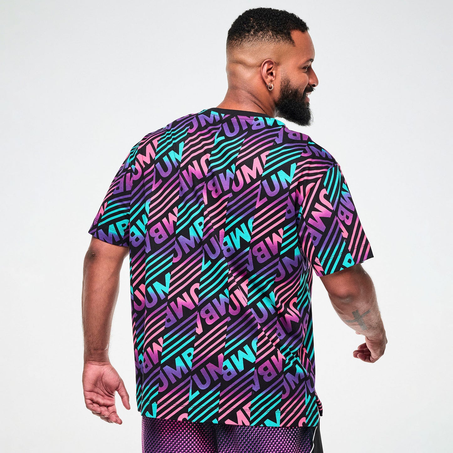Electric Feel Unisex Oversized Top - Blue/Pink